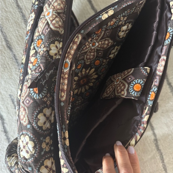 Vera Bradley Brown and Orange Floral Backpack - Picture 8 of 9